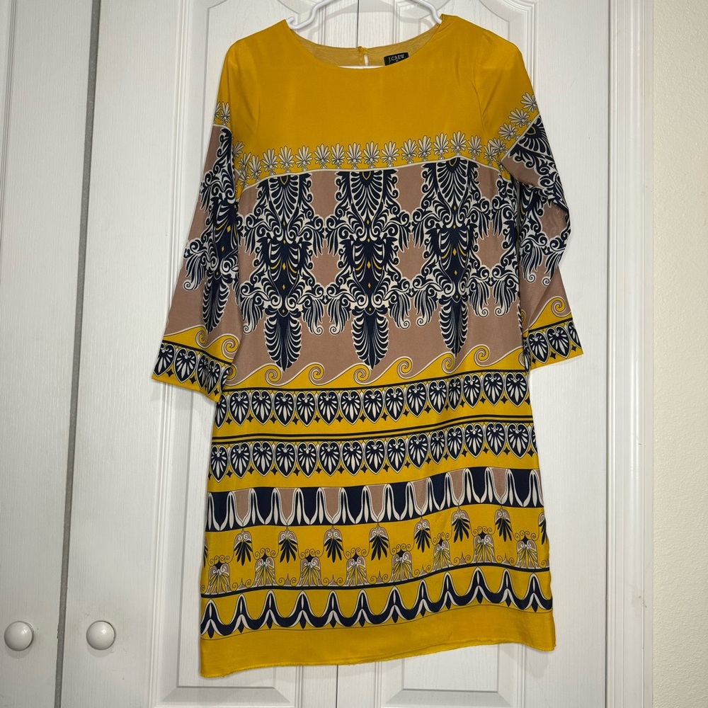 J. CREW Yellow and Black Patterned Dress (A3) - Picture 2 of 7